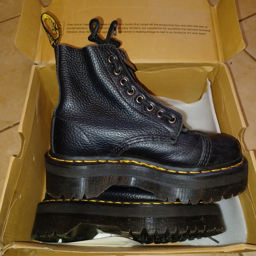 Black Leather Platform Boots